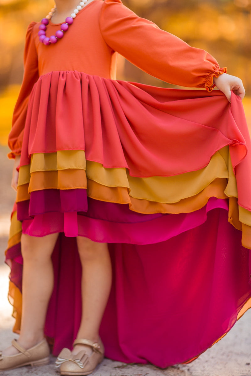 Falling Leaves WATERFALL DRESS – Millie Mae Clothing