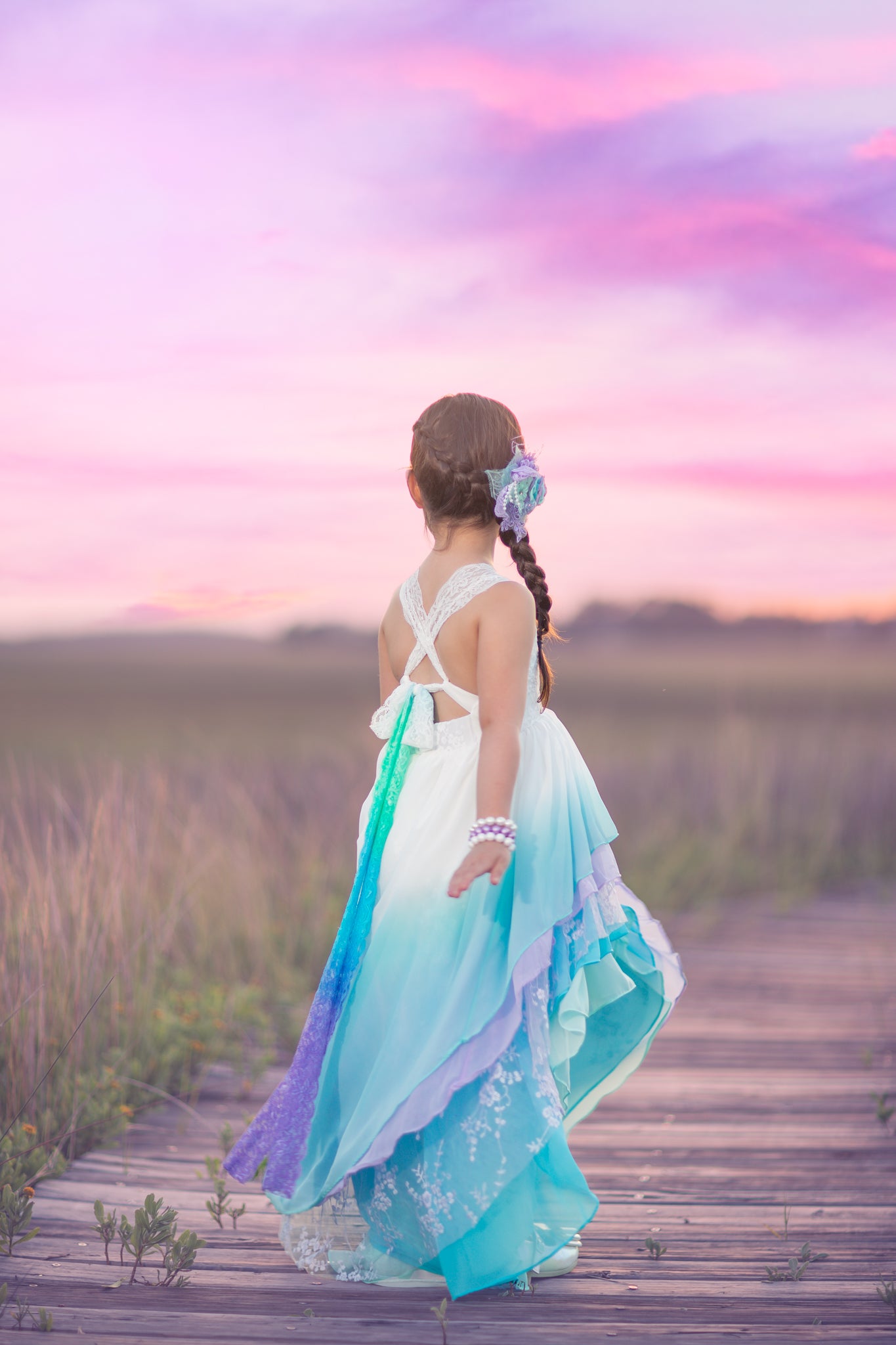 sea purple dress Ocean Blue Lace Jersey Horsehair Mermaid Long Train Prom Dress